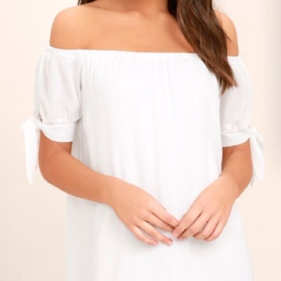 Lulu's Moment In The Sun White Lace Off-the-Shoulder Dress - Picture 4 of 5